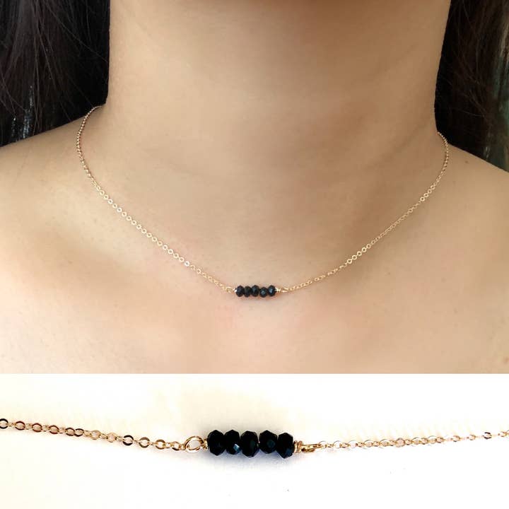 Collier ras du cou en onyx pour la vente par Oohjacquelina Jewelry