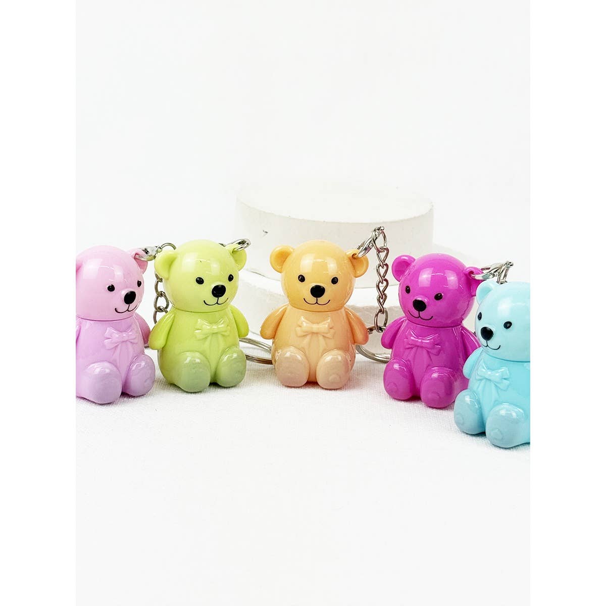 MIX COLOR Bear Colored Lip Tint with Key Chain for wholesale on Faire2