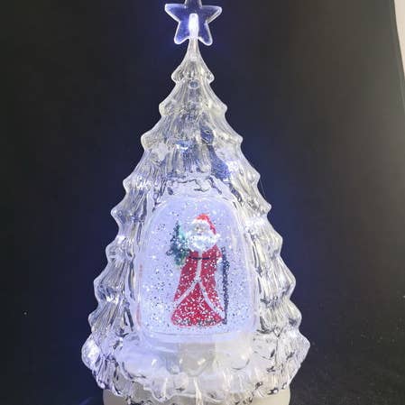 Decorazione LED trasparente con albero di Babbo Natale per la vendita all'ingrosso da parte di Hi-Line Gift Ltd.