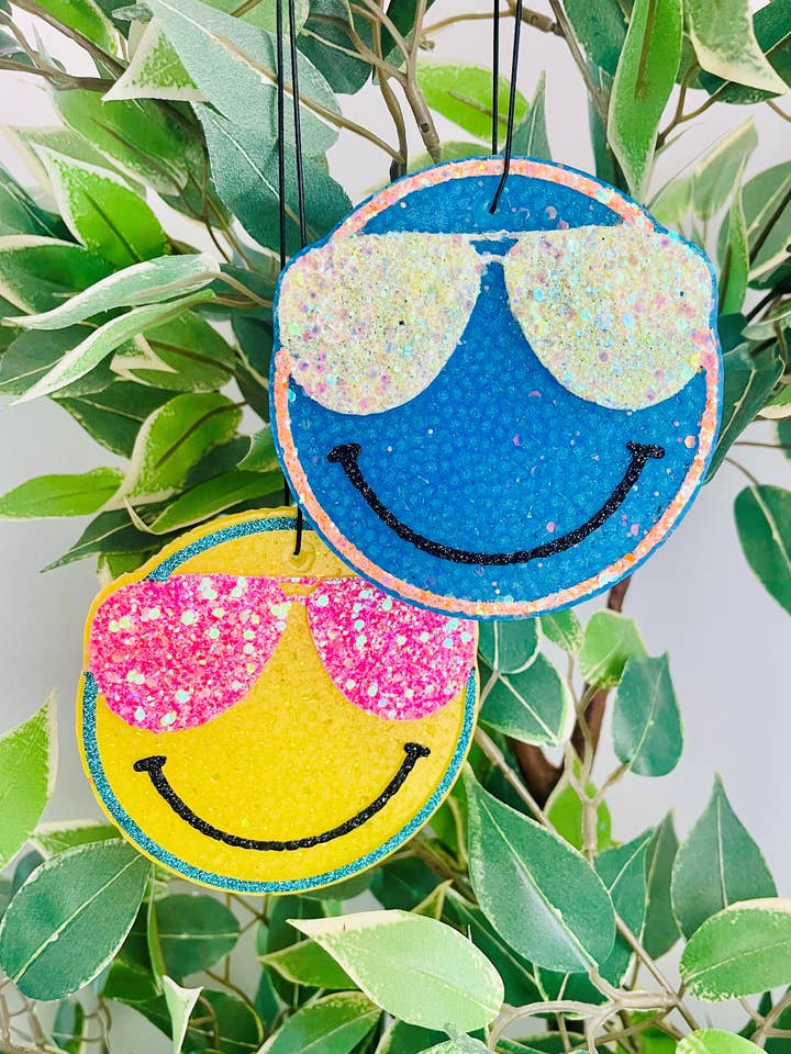 Aviator Happy Face Car Freshies for wholesale by Stay Fresh’ies Air Fresheners