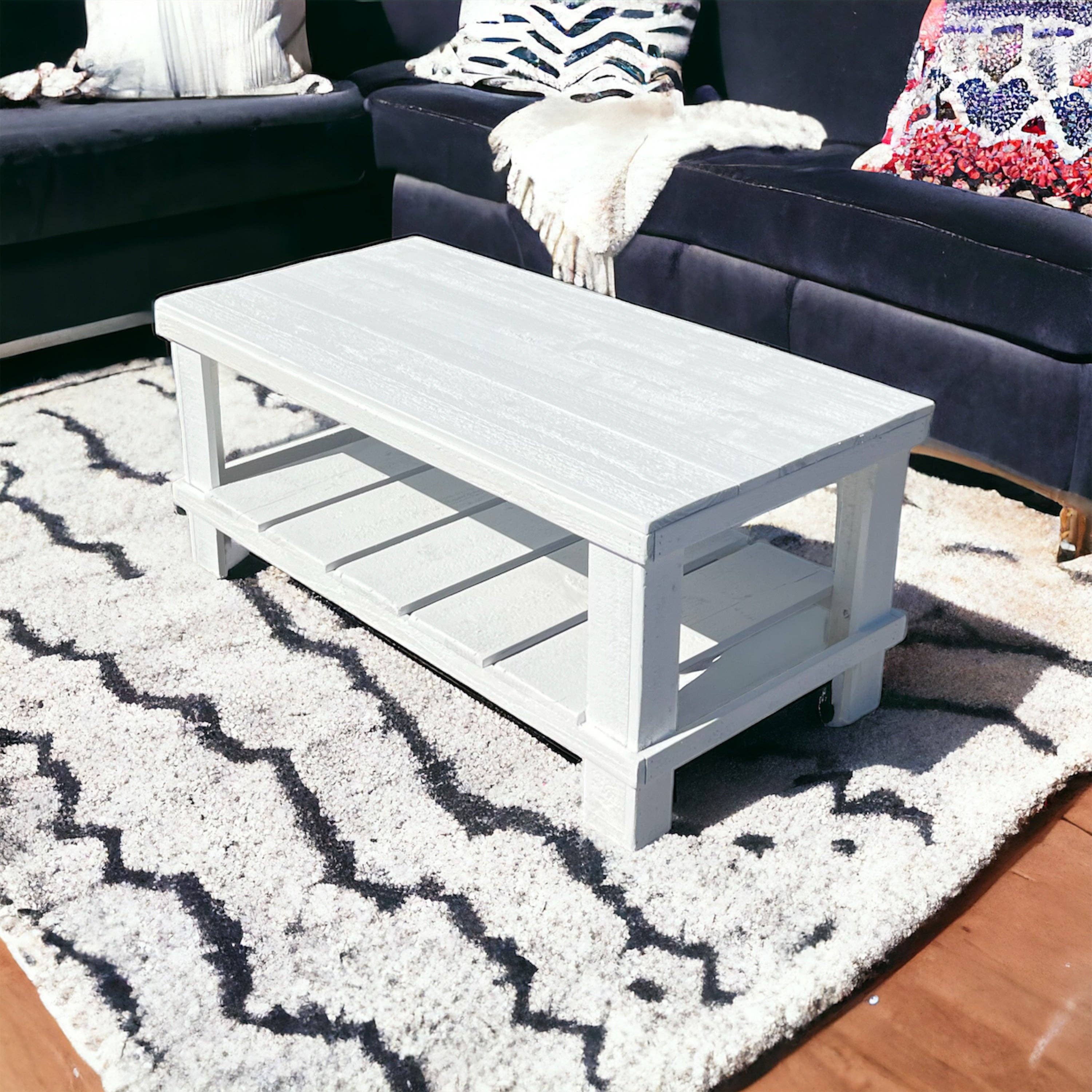 Intrinsic Haven - Wholesale Coffee Table - Farmhouse Rustic Wood Living Room Coffee Table with Shelf6