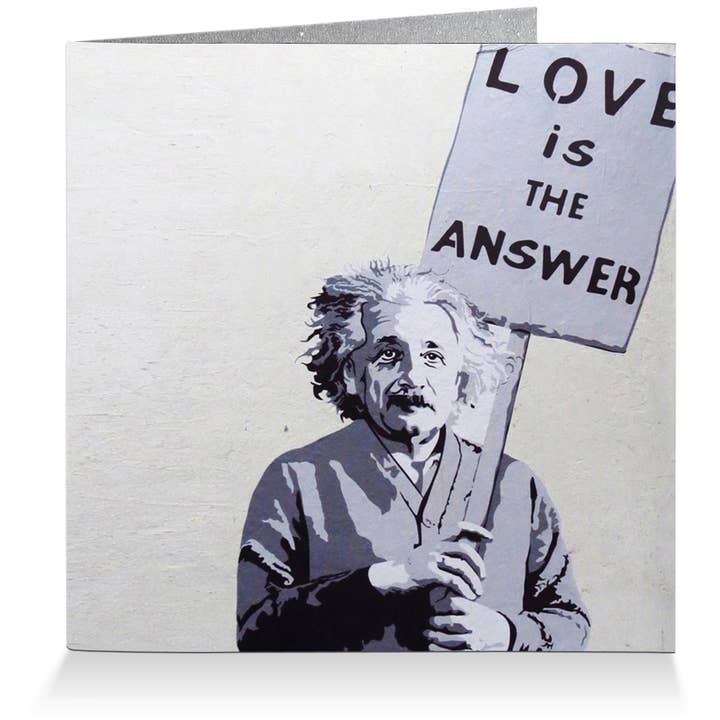 Biglietto di auguri con busta, street art #00050 Einstein per la vendita all'ingrosso da parte di Eicie