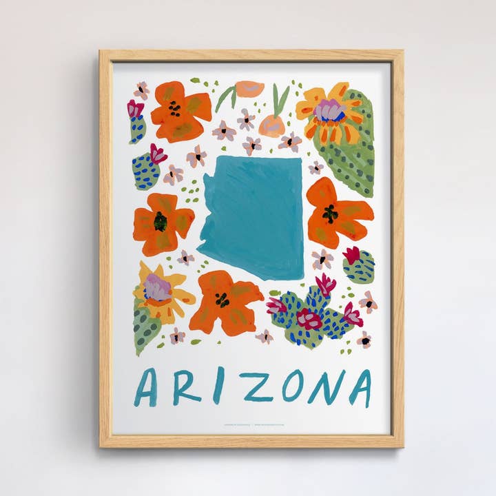 Arizona American Gouache Print för wholesale av 50 States of Beauty