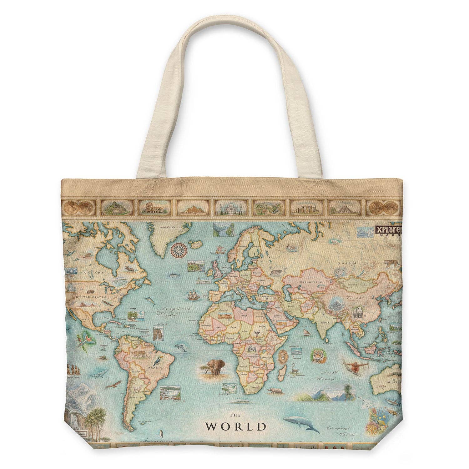 XPLORER MAPS - Wholesale Tote Bag - Unisex - World Map Canvas Tote Bag – Eco-Friendly & Durable0