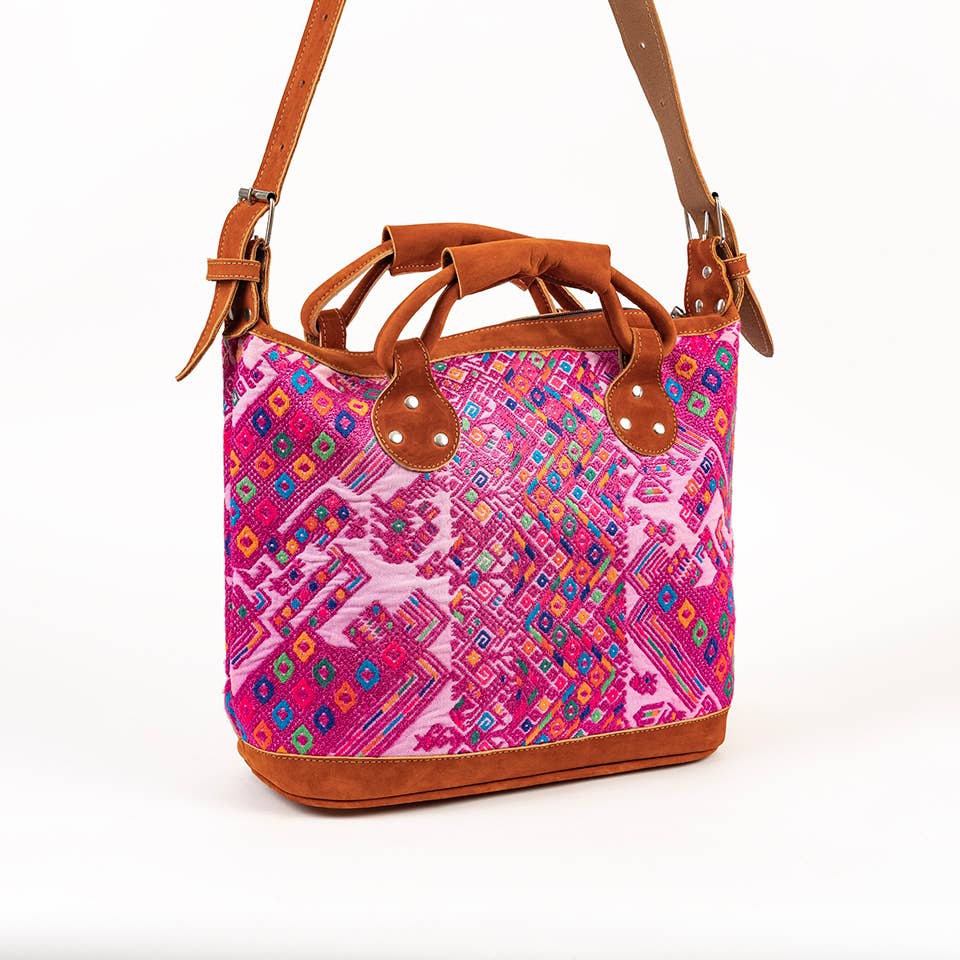 Altiplano - Wholesale Shoulder Bag - Women's - Leather and Geometric Huipile Daybag3