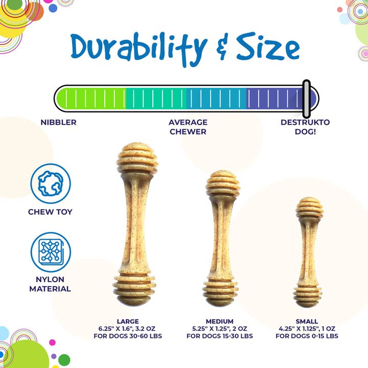 SodaPup Dog Toys - Wholesale Pet Chew Toy - Dog - Honey Bone Nylon Chew Bone for Dogs