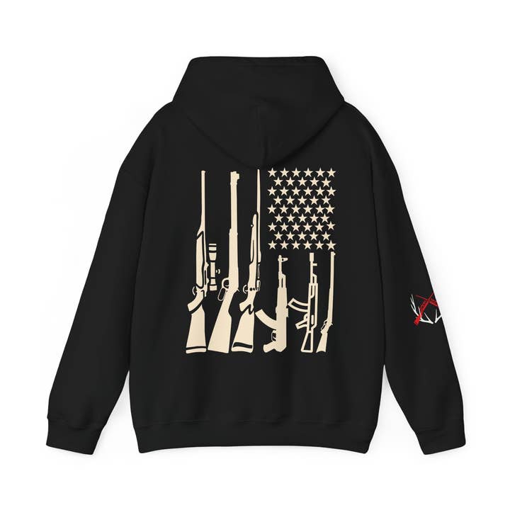 Sweatshirt met capuchon en Amerikaanse vlag van Hunting voor wholesale door Victorholistics