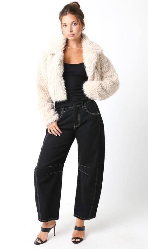 Olivaceous - Wholesale Jas - Dames - Lexi Faux Fur Crop Jas13