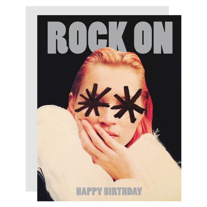 Rock On Birthday Card with Kate Moss for wholesale by Carla Cards