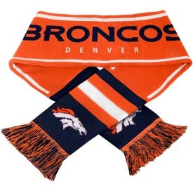 Denver Broncos Scarf- Acrylic Wordmark for wholesale by Turnovers Inc