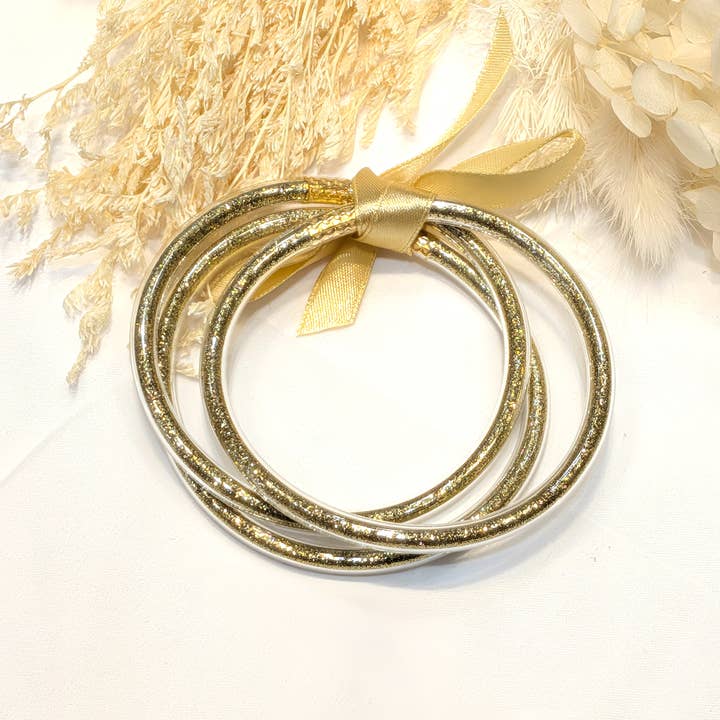 LOLO & YAYA - Wholesale Bangle Bracelet - Set of 3 glittery colored Buddhist bangles12