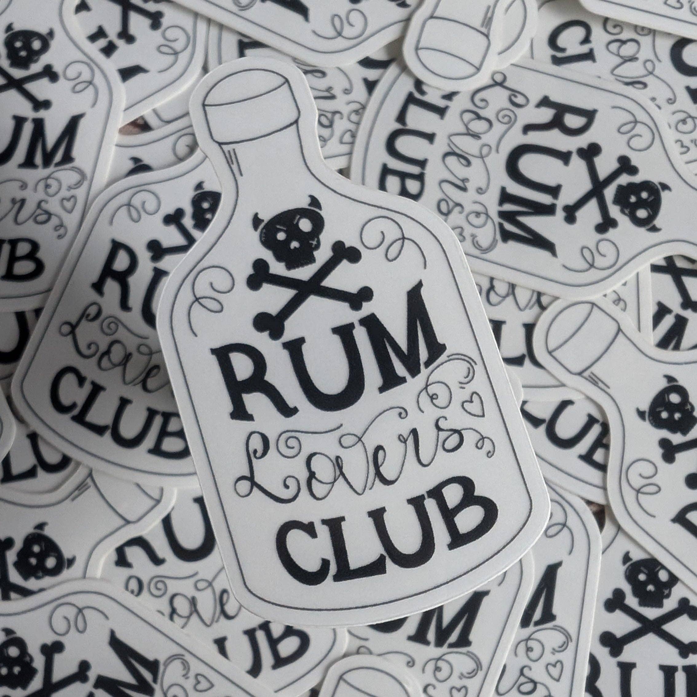 FayDixonDesign – wholesale Sticker – Rum Lovers Club Transparent mini vinyl sticker1