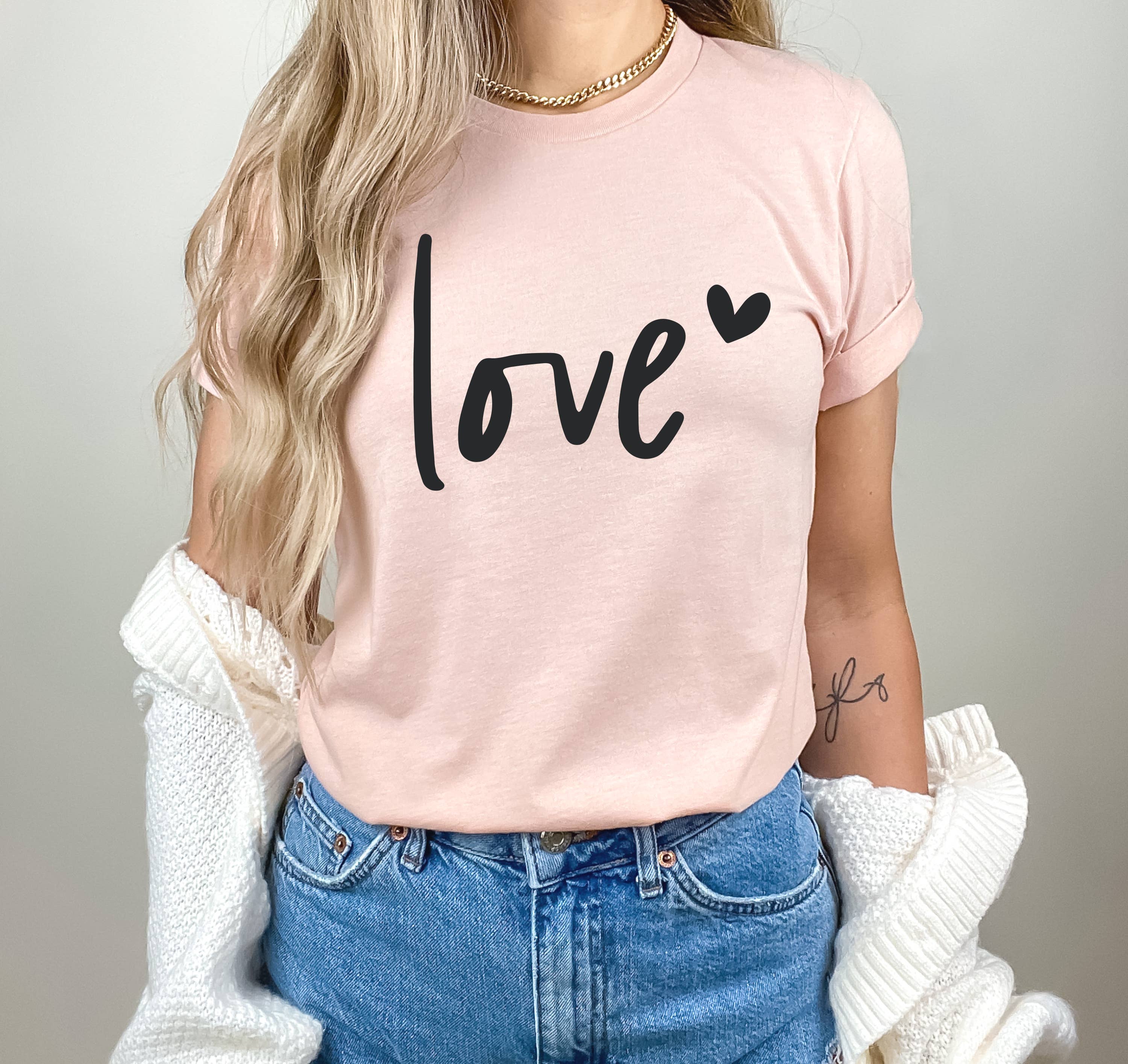 Humm & Willow - Vente T-shirt sérigraphié – femme - Chemise de Saint-Valentin - Chemise de Saint-Valentin - Chemise d'amour - T-shirt d'amour8