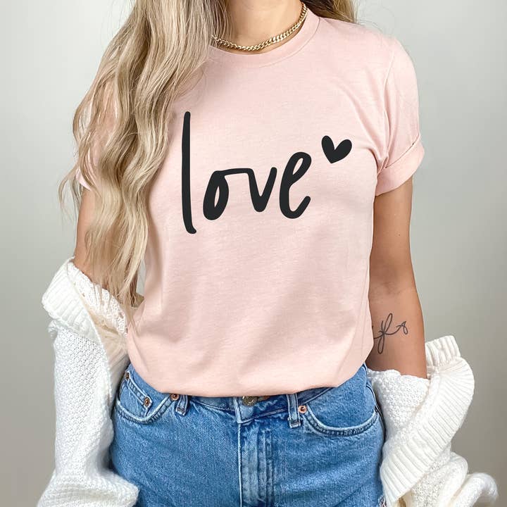 Humm & Willow - Vente T-shirt sérigraphié – femme - Chemise de Saint-Valentin - Chemise de Saint-Valentin - Chemise d'amour - T-shirt d'amour8