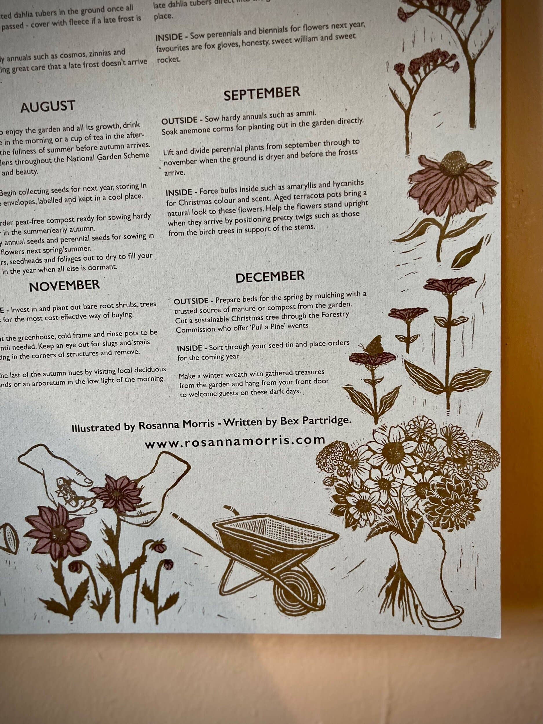 Rosanna Morris - Wholesale Poster - Flower Garden Seed Sowing Guide3