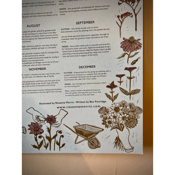 Rosanna Morris - Wholesale Poster - Flower Garden Seed Sowing Guide3