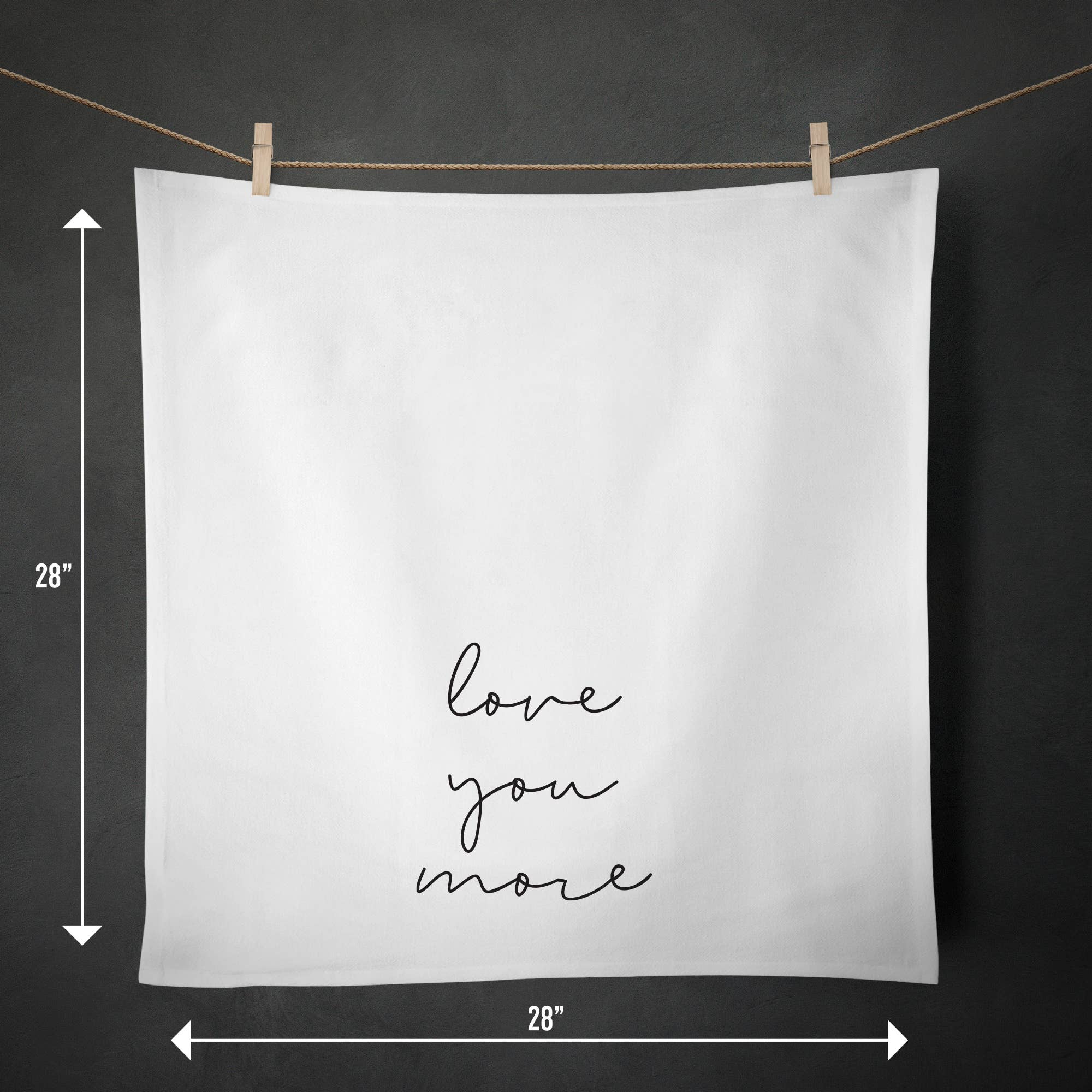 RubiaRojo - Wholesale Tea Towel - Love You More Kitchen Flour Sack Tea Towel1
