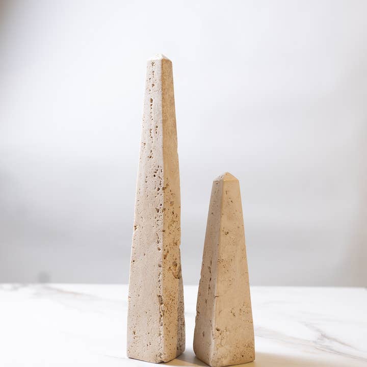 Beige Travertine Obelisk Lg. for wholesale on Faire1
