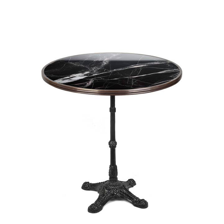 Black Round Ceramic French Bistro Table, 28" Diameter for wholesale by BONNECAZE