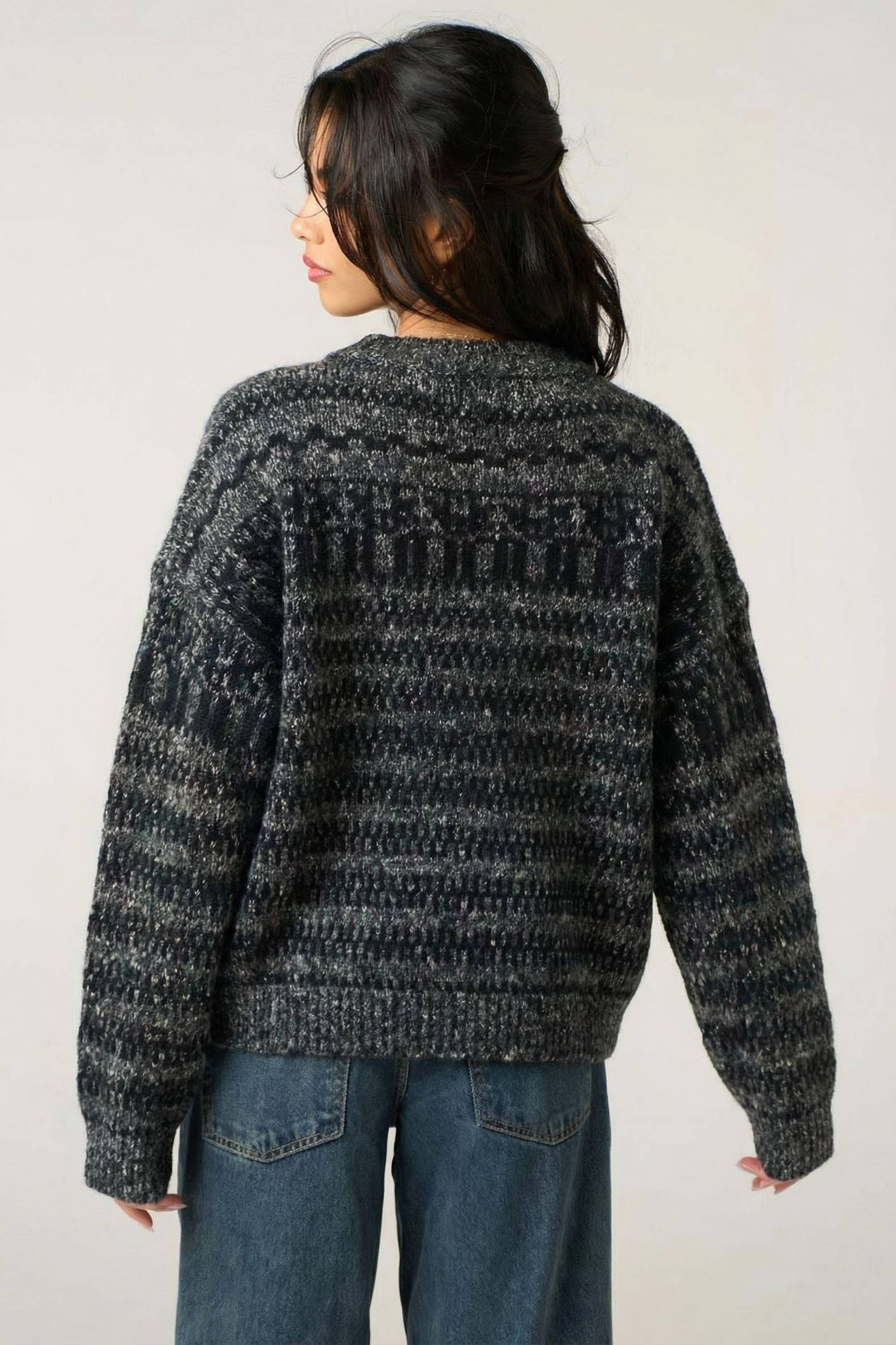 CY FASHION. LONDON - Vendita all'ingrosso Maglione tricot - Donna - Maglione caldo spesso con stampa a righe5