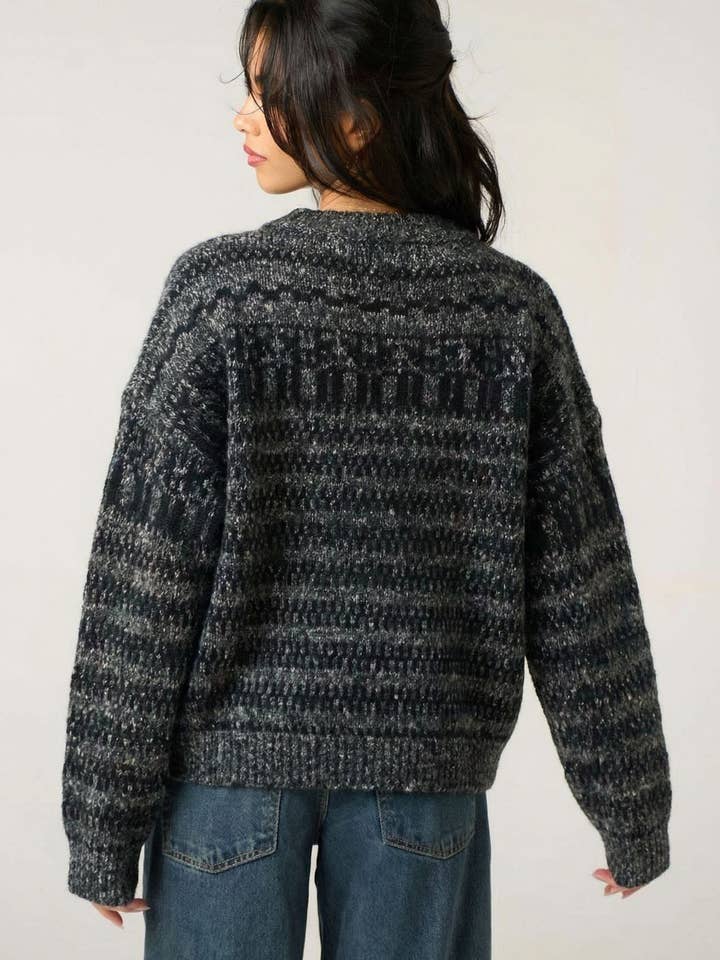 CY FASHION. LONDON - Vendita all'ingrosso Maglione tricot - Donna - Maglione caldo spesso con stampa a righe5