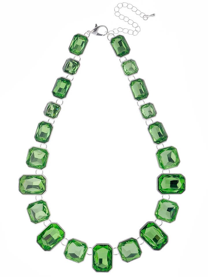 Modern Edge Silver Necklace Geometric Stones for wholesale by Oceanic Jewellers - Majique London