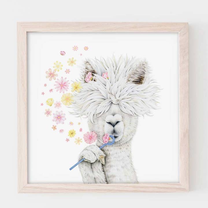 Fine Art Print: Lady Alpaca for wholesale by Popcorn Blue