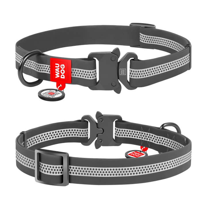 Waudog Waterproof reflective Collar, metal buckle-fastex, S for wholesale by COLLAR spolka z o.o.