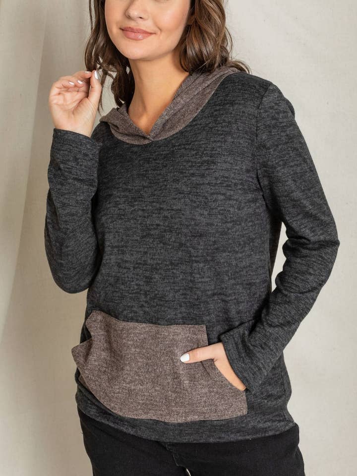 Moletom com capuz dois tons por atacado de EG fashion