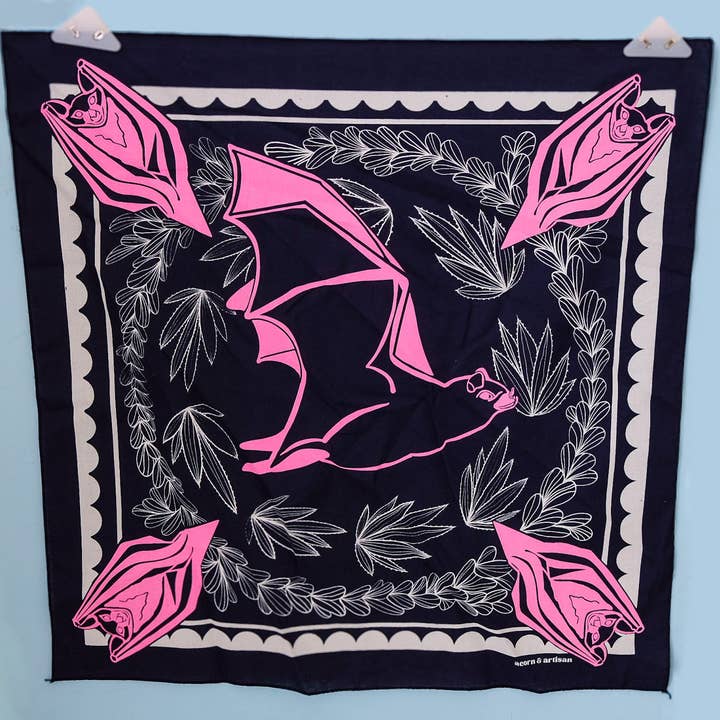 Acorn & Artisan - Wholesale Bandana - Unisex - Bat Bandana | Long-Nosed Bat Nature Accessory4