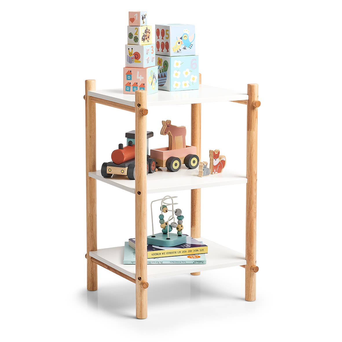 Zeller Present – wholesale Free-standing shelf – Children's shelf, MDF/rubberwood, white1