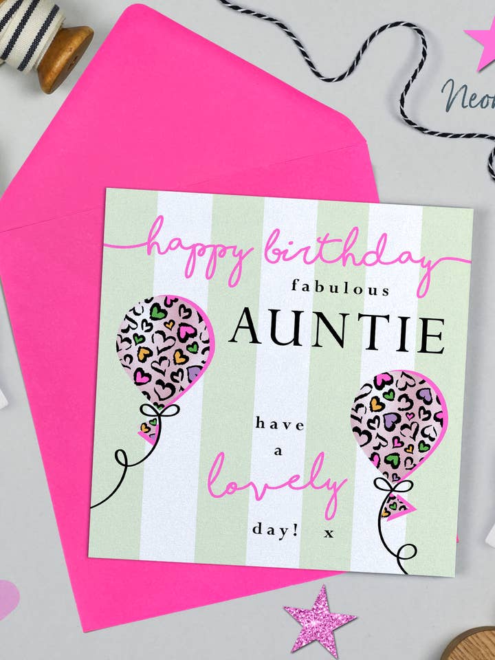 Leopard Love Balloon Auntie for wholesale by Michelle Fiedler Design