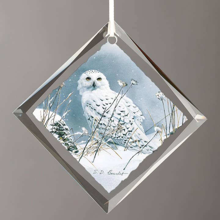 Art Brand Studios - Wholesale Ornament - DIAMOND GLASS ORNAMENTON THE NORTH WIND-SNOWY OWL