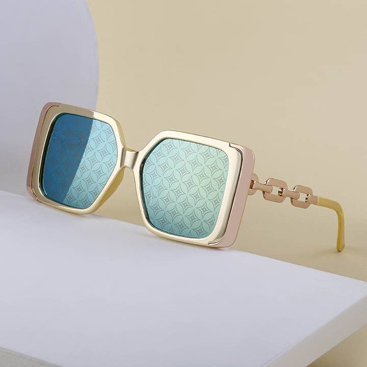 Elegant Square Frame Chain Sunglasses For Women for wholesale by FurDecoration