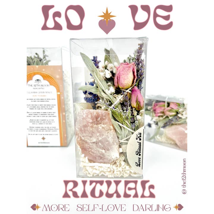 The 12th Moon - Wholesale Meditation Supplies - LOVE RITUAL KIT - Self-Love & Gifting - Smoke Cleansing