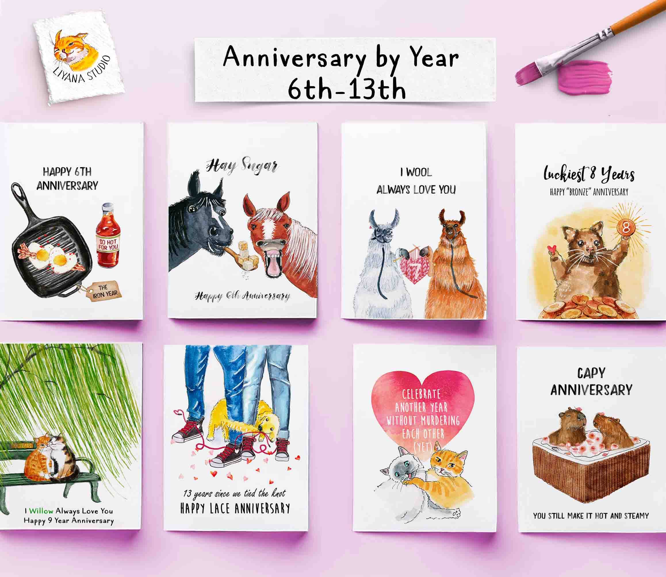 Liyana Studio – postal de aniversário por atacado – Cartão de aniversário do 5º Wood Fir-ever do Bear Couples5