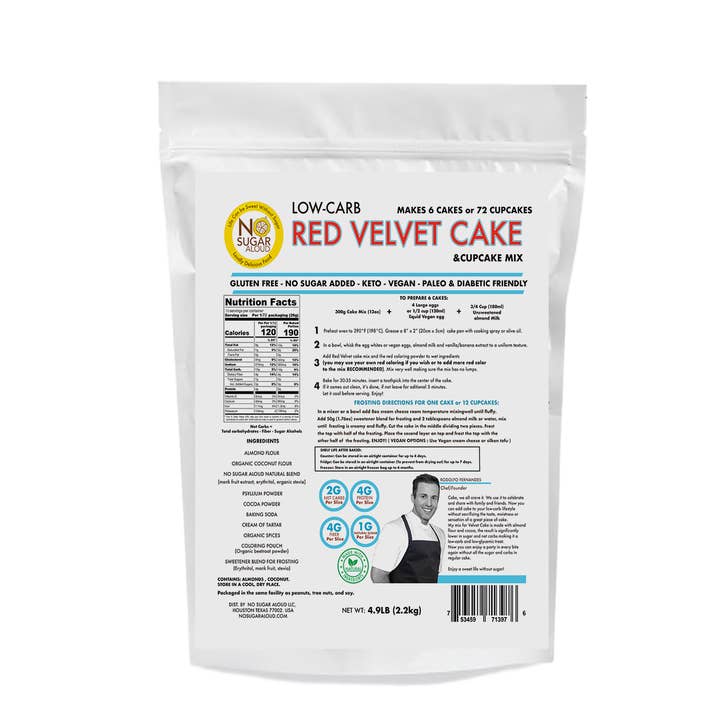 No Sugar Aloud LLC - Wholesale Cake Mix - BULK - Low-Carb Red Velvet Cake Mix1