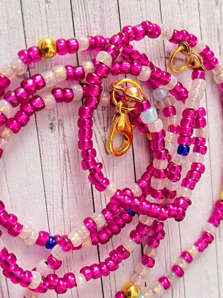 Sea shell necklace pink opal *long* for wholesale by jewelrybysirena