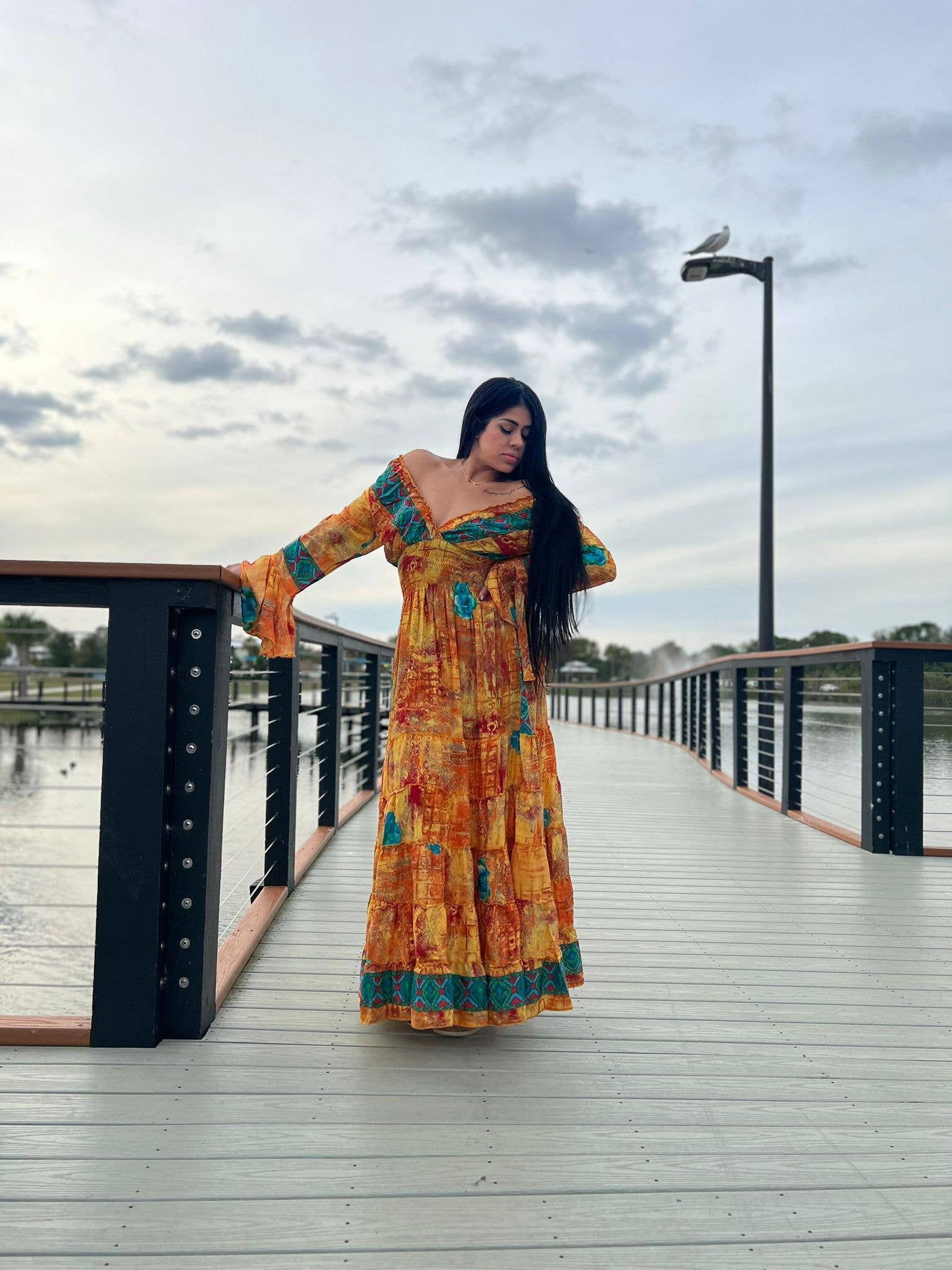 Foutaz LLC - Wholesale Dress - Women's - Long Sleeve boho Dess, maxi dress case of mixed colors5