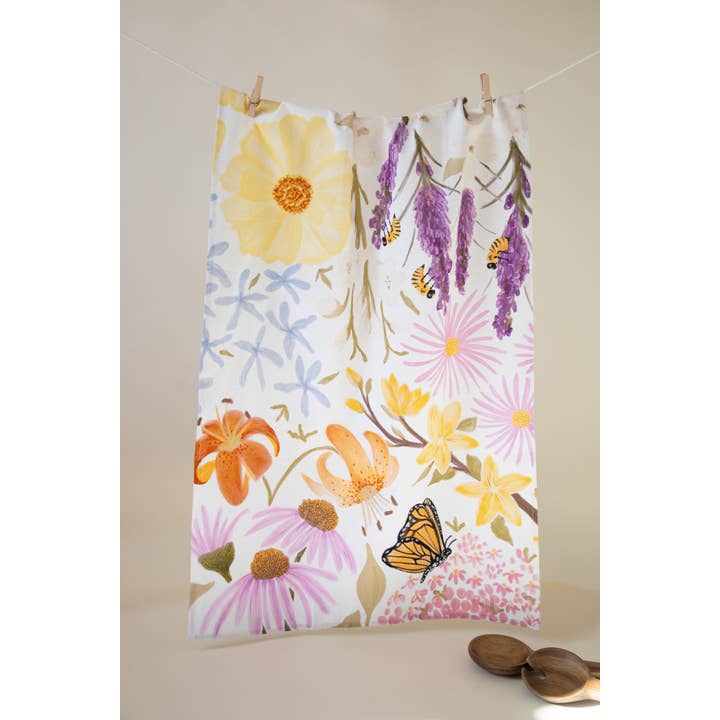 Wildflower Tea Towel for wholesale by Lindy Stark Designs