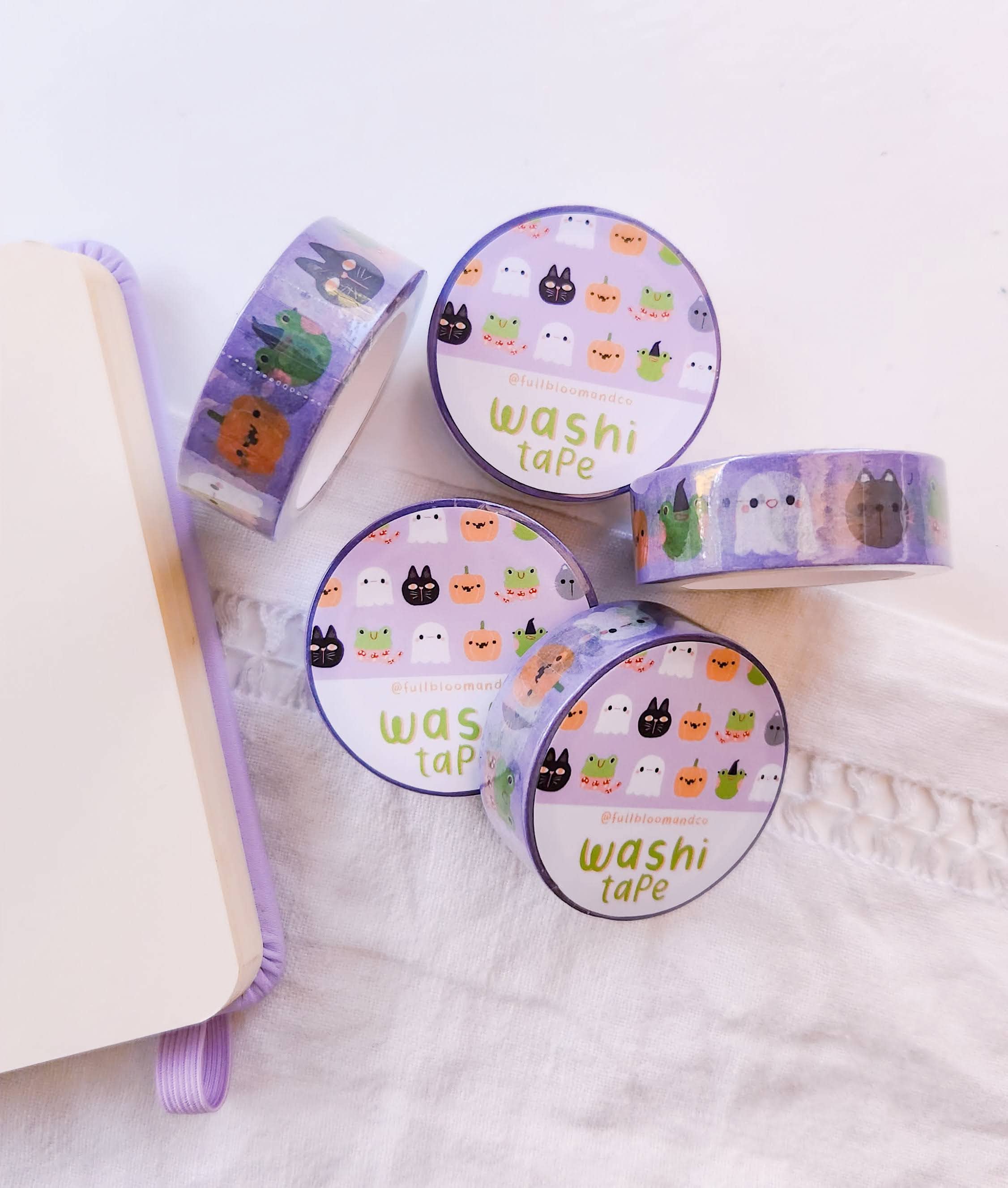 Full Bloom and Co. - Vendita all'ingrosso Nastro washi - Nastro Washi di Halloween Amici Spettrali - Fantasmi, Rane e Gatti3