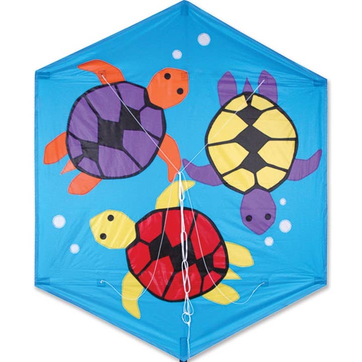 56 In. Rokkaku - Sea Turtles Kite for wholesale by Premier Kites & Designs