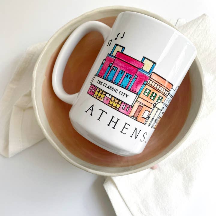 Caneca aquarela Atenas, Geórgia por atacado de Natty Michelle Paperie