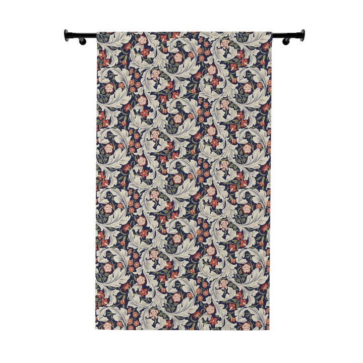 Cortina de Janela Blackout inspirada por William Morris (1 Peça) - Coleção Leicester (Royal) por atacado de Willy Morris Home Emporium