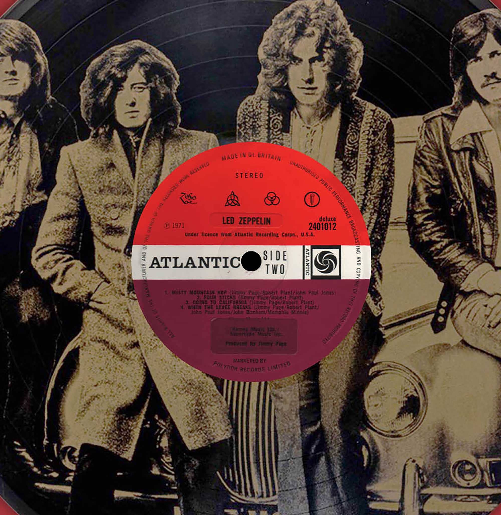 Gold Record Outlet - Wholesale Wall Accent - When the Levee Breaks Framed Black Vinyl Etched LP Shadowbox1