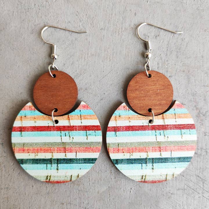 Wholesalesir - Wholesale Dangle Earrings - Bohemian Floral Print Earrings