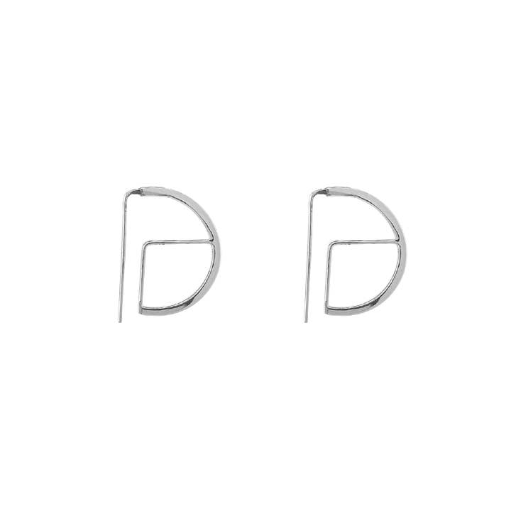 Sterling Silver Mod Half Circle Hoop for wholesale by SITA