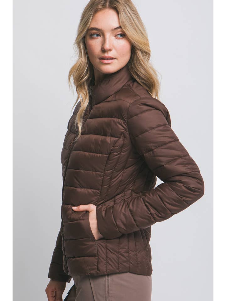 Peace Love Line - Wholesale Puffer Jacket - Women's - PL4300 - LT WEIGHT LONG SLEEVE PUFFER JACKET24