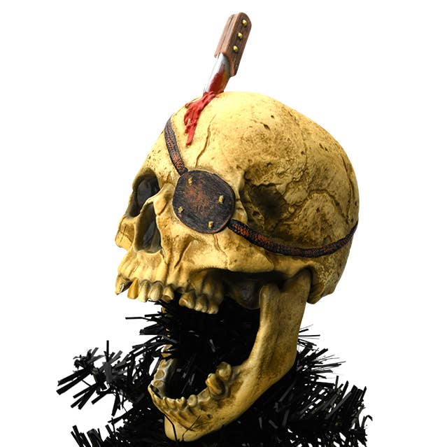 Creepy Pirate Skull Tree Topper For Christmas or Halloween Trees - Large 10" for wholesale by Tree Buddees