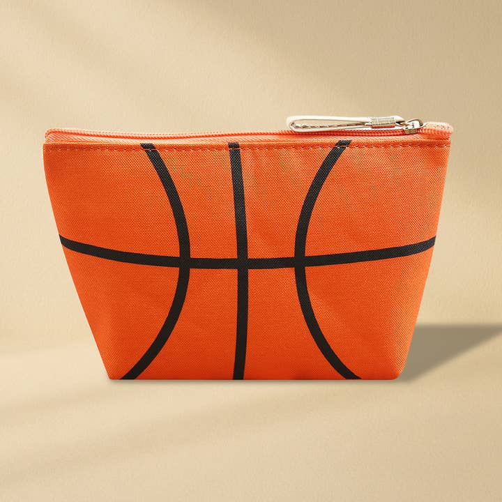 Sports Print Makeup Bag Travel Case Organizer - Basketball for wholesale by Mini Momo